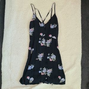 Navy Blue Floral Dress